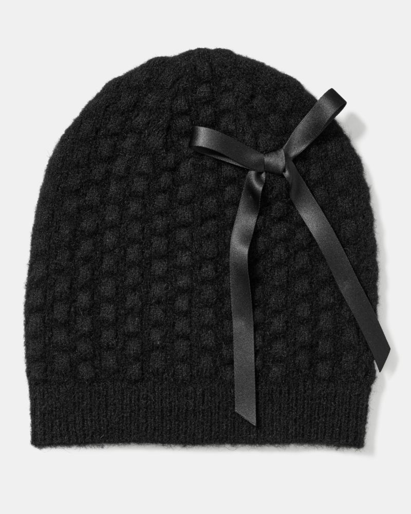 Kate Spade Bubble Stitch Bow Beanie