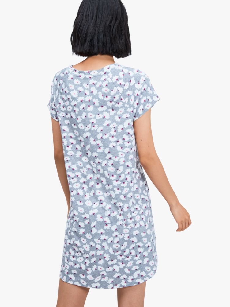 Floral Toss Short Sleeve Sleepshirt, Gunmetal, Product