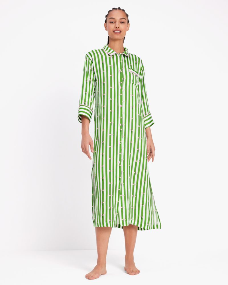 Kate Spade Dragonfly Stripe Maxi Shirt Dress. 1