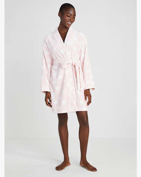 Kate Spade,Chenille Robe,Pastry Pink Geo Heart Print