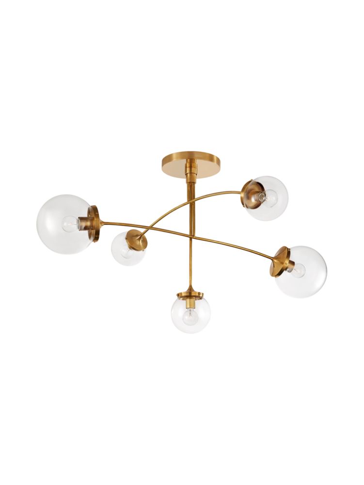 Prescott Large Semi-flush Chandelier, Gold, ProductTile