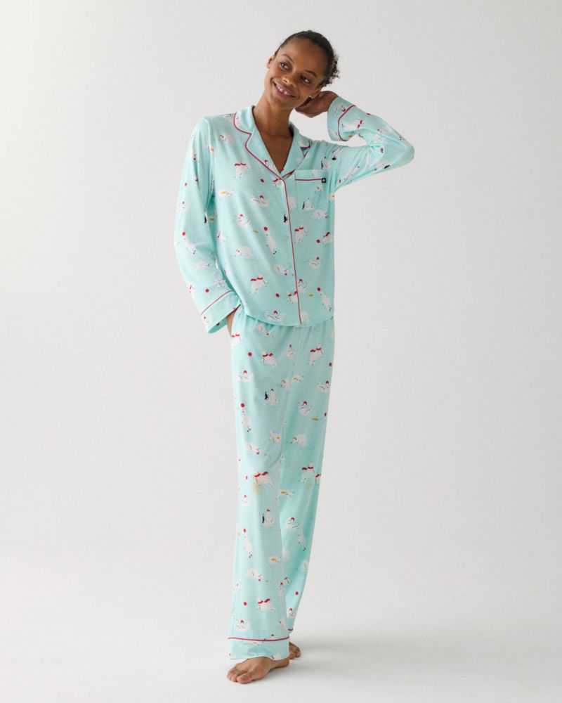 Kate Spade Long Pajama In Blue