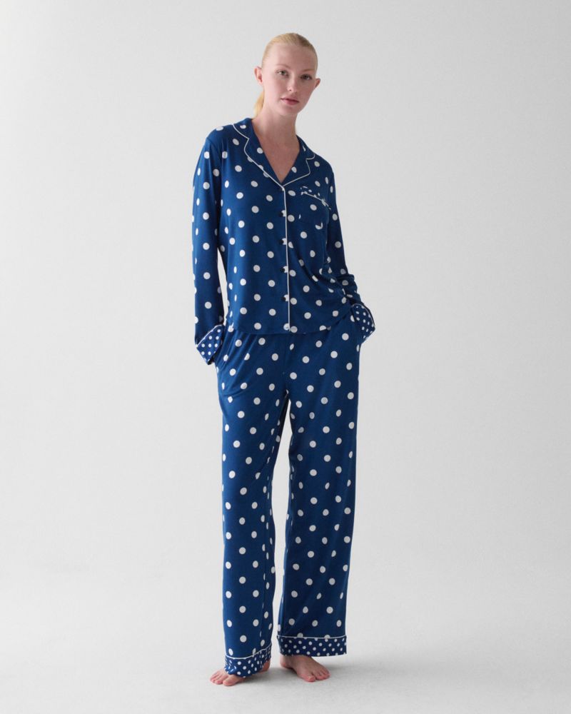 Kate Spade Long Pajama In Blue
