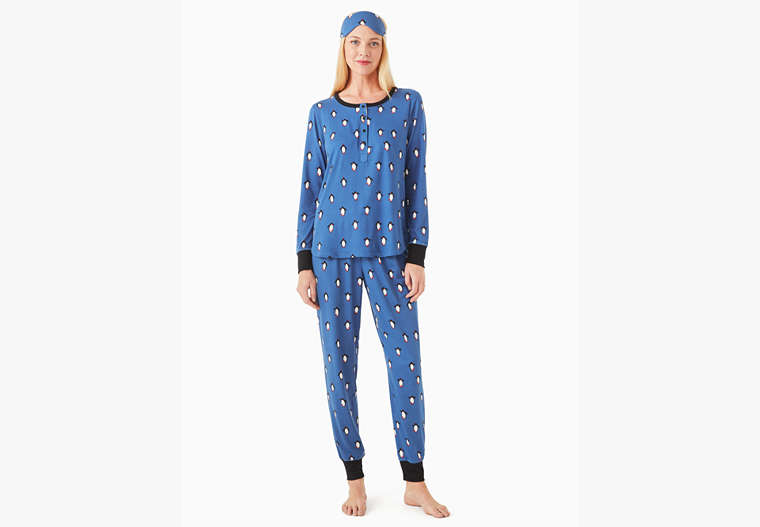 Henley Holiday Pajama Set, Blue, Product image number 0