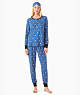 Henley Holiday Pajama Set, Blue, ProductTile