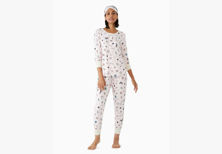 Henley Holiday Pajama Set, Pink Opal, Product image number 0