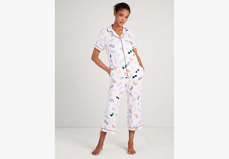 Daisy Crop PJ Set, White Multi, Product image number 0