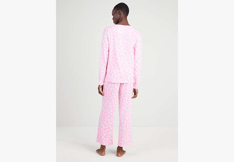 Bold Leopard Crop PJ Set, Pink Print, Product