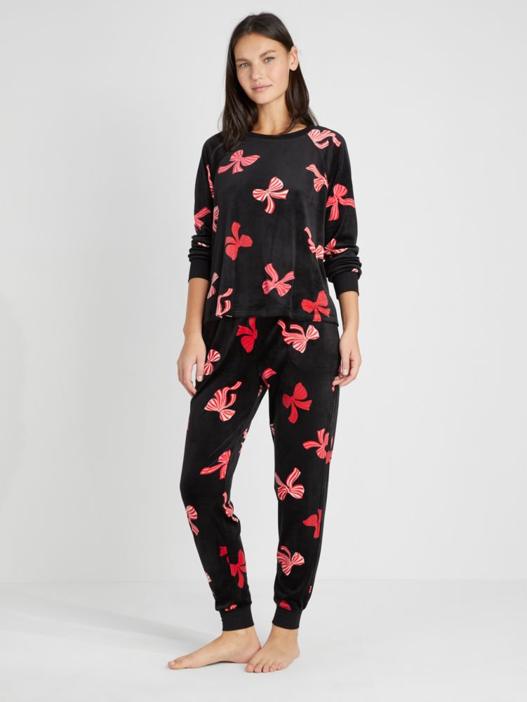 Kate Spade Velour Jogger Pajama Set In Ribbon Toss ModeSens