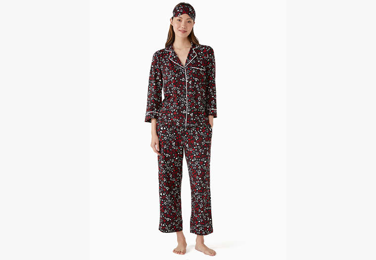 3 Piece Pajama Boxed Set, Black Print, Product image number 0