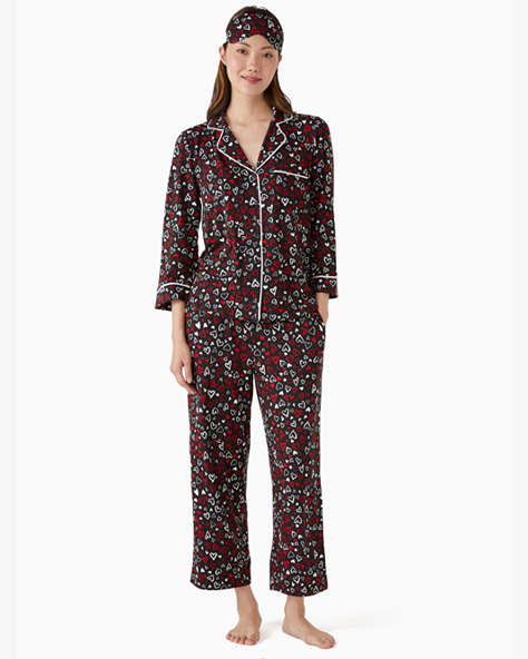 Mother's Day Floral 3 Piece Pajama Boxed Set, Black Print, ProductTile