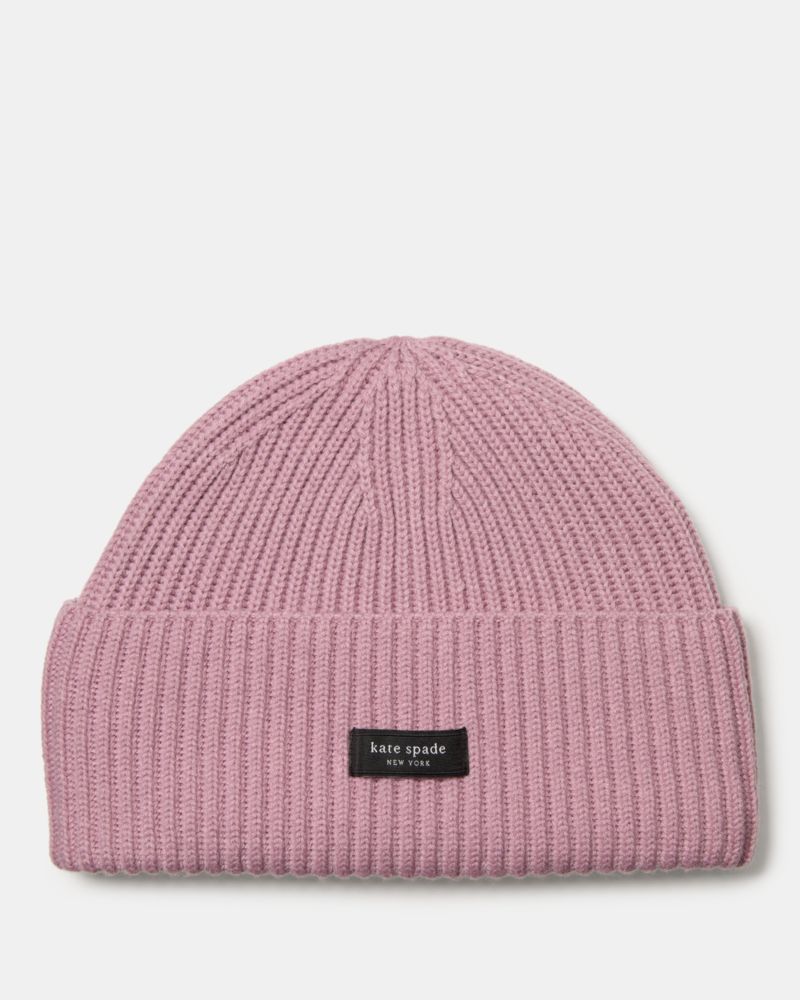 Kate Spade Sam Label Beanie In Pink