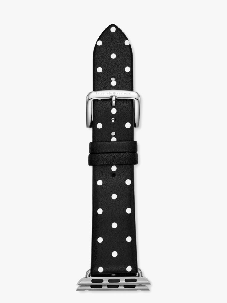 Black Dot Leather 38/40mm band For Apple Watch®, Black / Glitter, Product