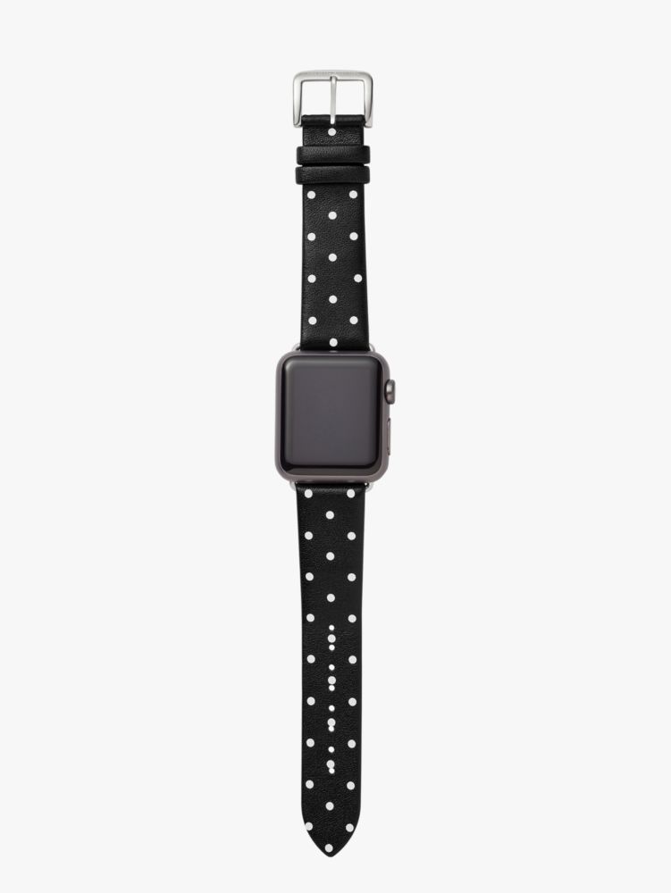 Black Dot Leather 38/40mm band For Apple Watch®, Black / Glitter, Product