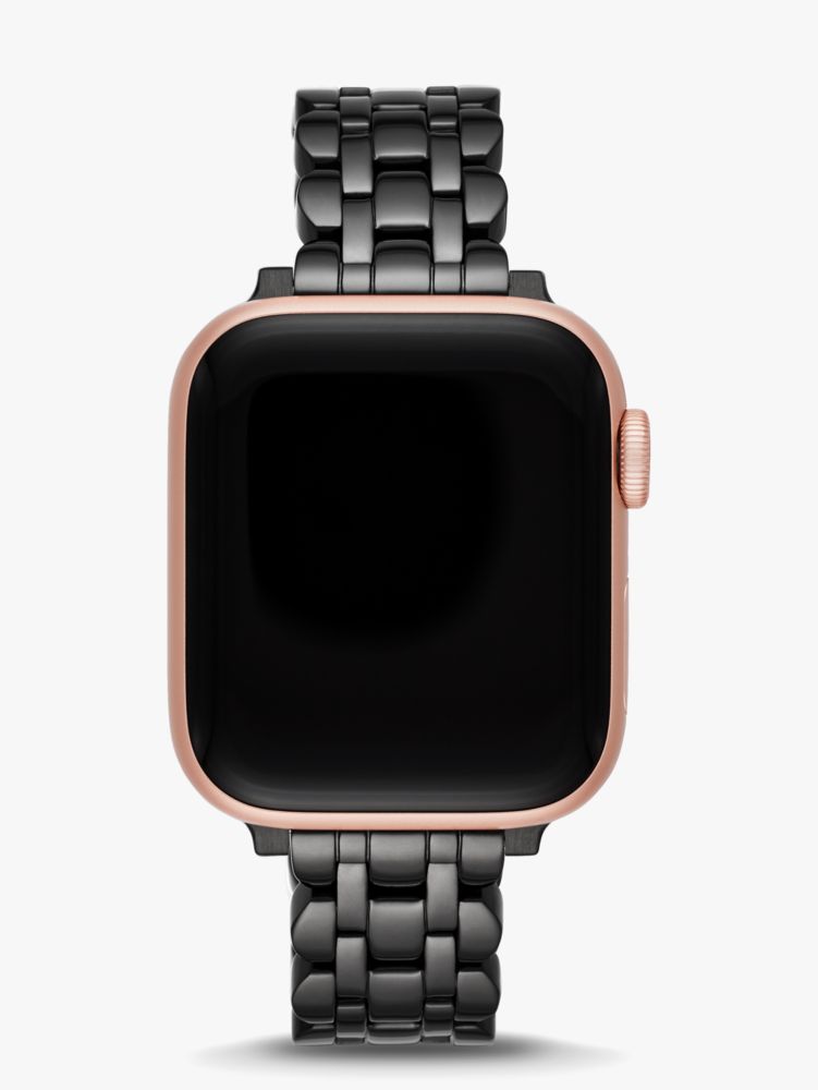 Black Scallop Link Stainless Steel Bracelet 38/40mm Band For Apple Watch®, Black / Glitter, ProductTile