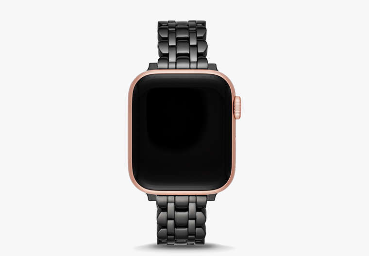 Black Scallop Link Stainless Steel Bracelet 38/40mm Band For Apple Watch®, Black / Glitter, Product image number 0