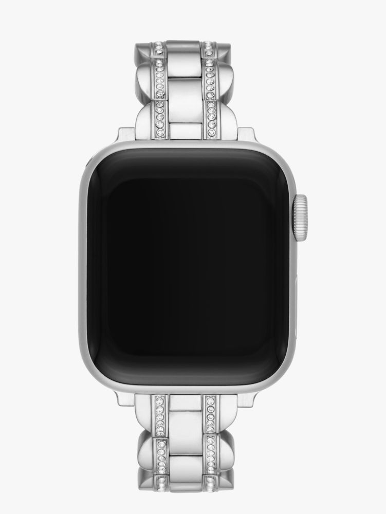 Silver Pavé Stainless Steel Bracelet 38/40mm Band For Apple Watch®, Black Diamond, Product