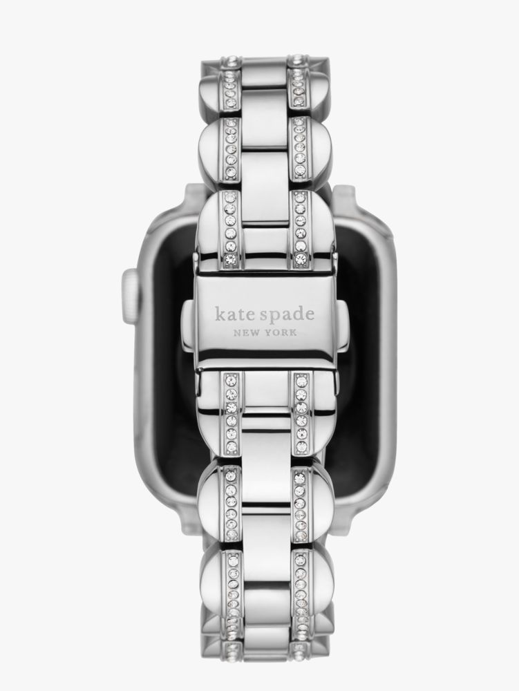 Silver Pavé Stainless Steel Bracelet 38/40mm Band For Apple Watch®, Black Diamond, Product