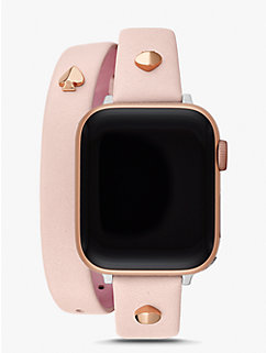 Blush Double-Wrap Leather 38/40mm Band For Apple Watch®