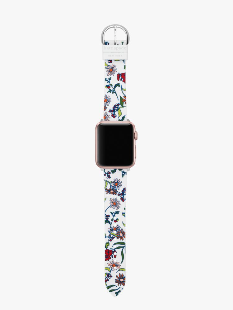 Floral Silicone 38/40/41mm Band For Apple Watch®, WHITE, Product