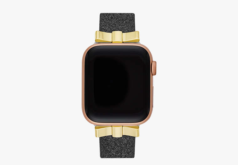 Black Glitter Bow 38/40mm Band For Apple Watch®, Black Glitter, Product