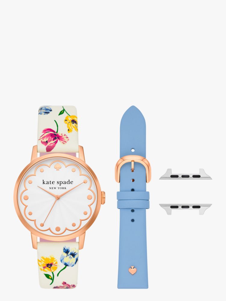 Floral Leather Cross Compatible 38/40/41mm Band Set For Apple Watch® | Kate  Spade New York
