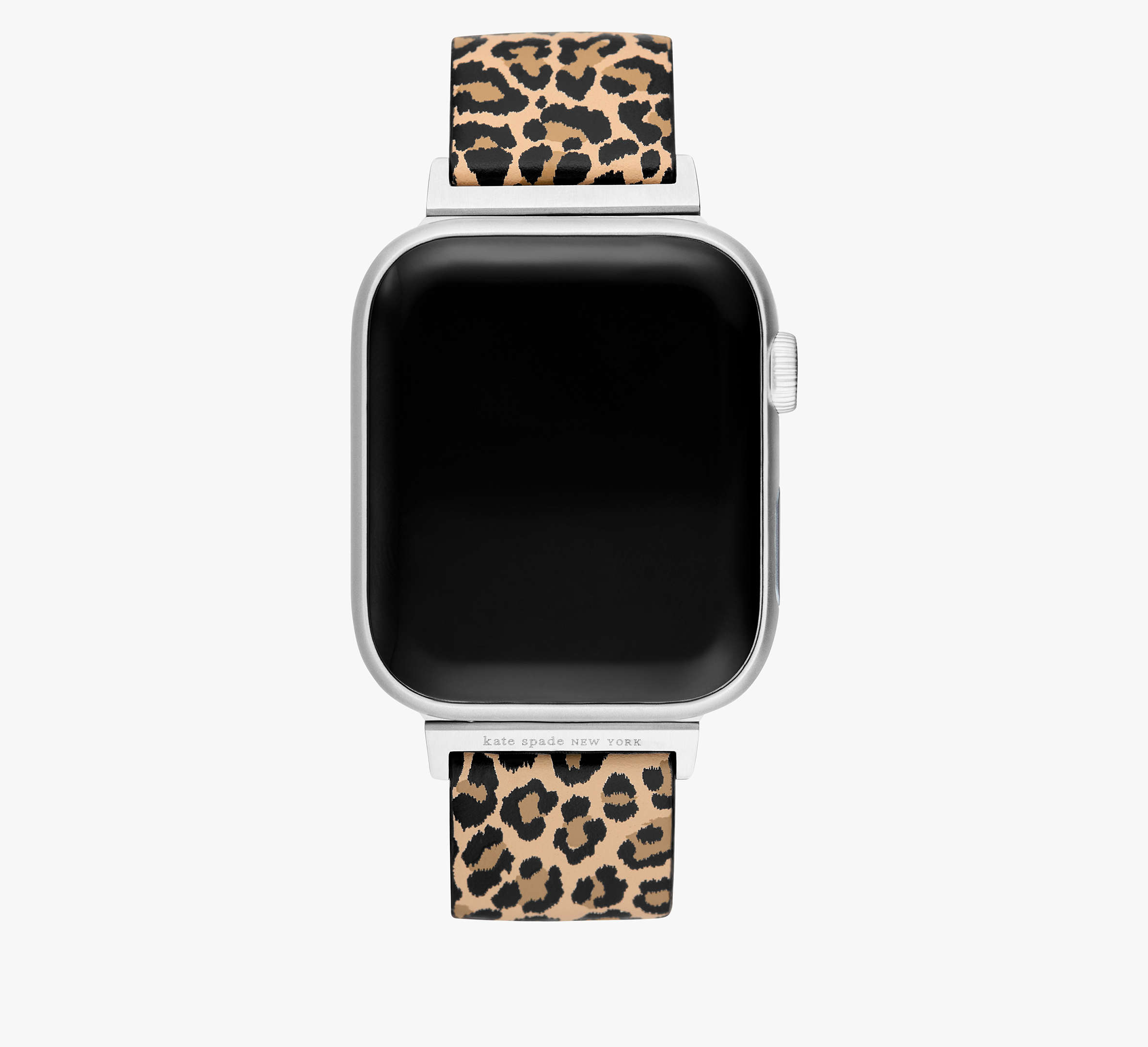 Kate Spade Leopard Leather 38-45mm Band For Apple Watch In Black