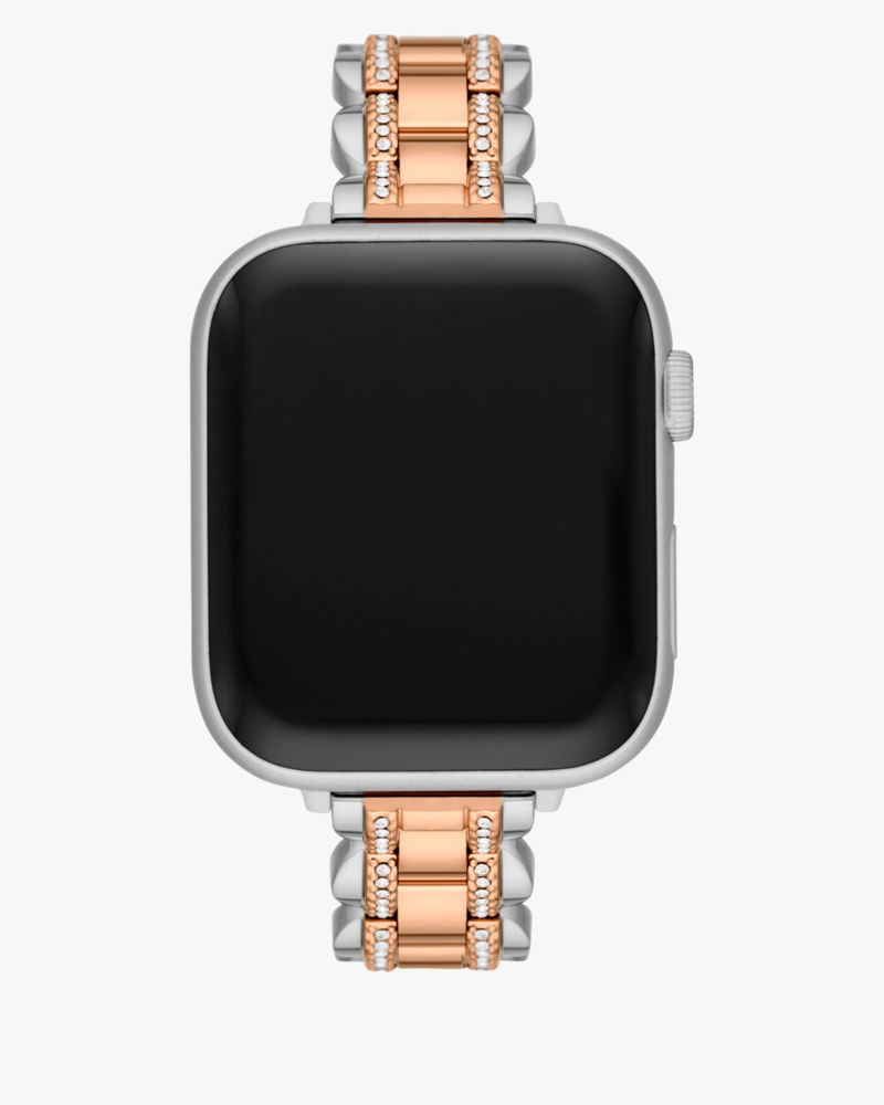 Kate Spade Two-tone Stainless Steel 38-45mm Band For Apple Watch In Silver