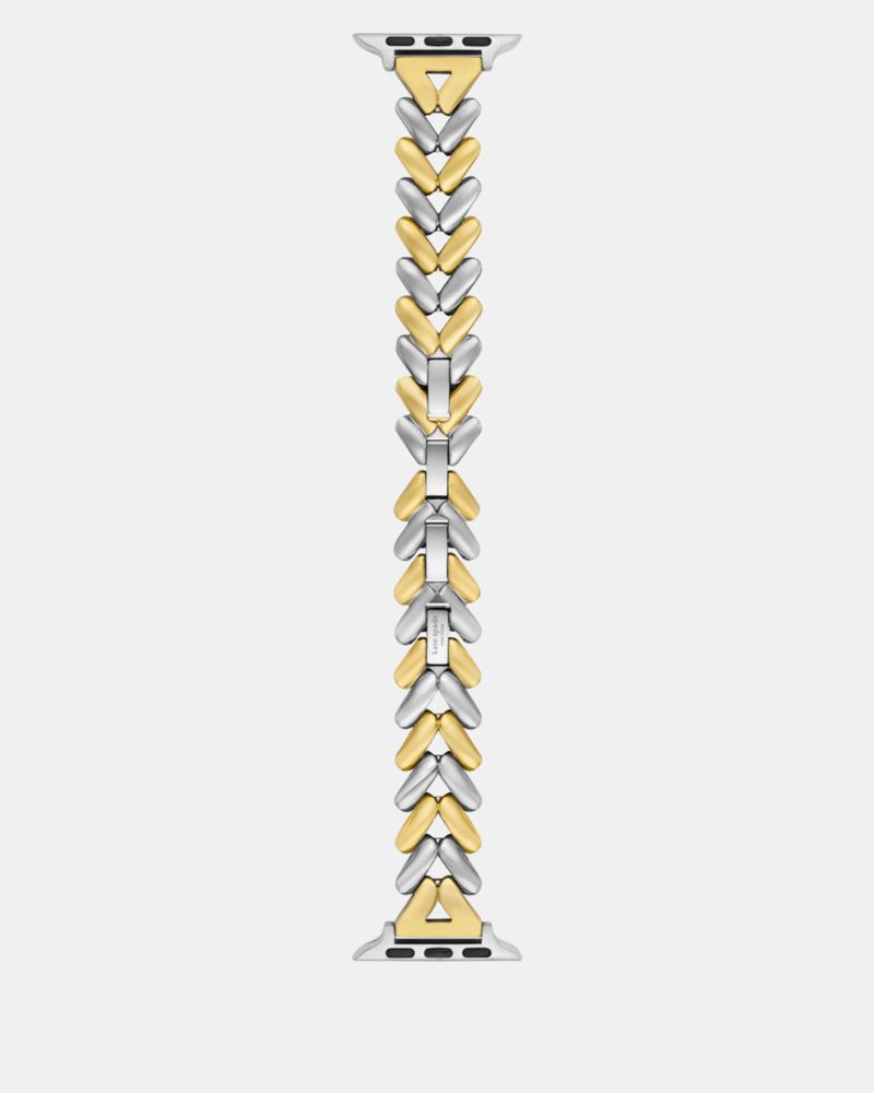 Kate Spade Herringbone Apple Watch Band In Gold