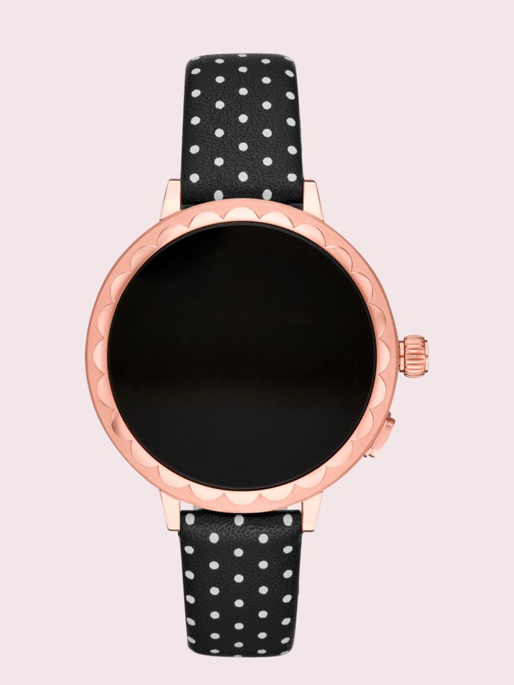 black dot leather smartwatch strap 