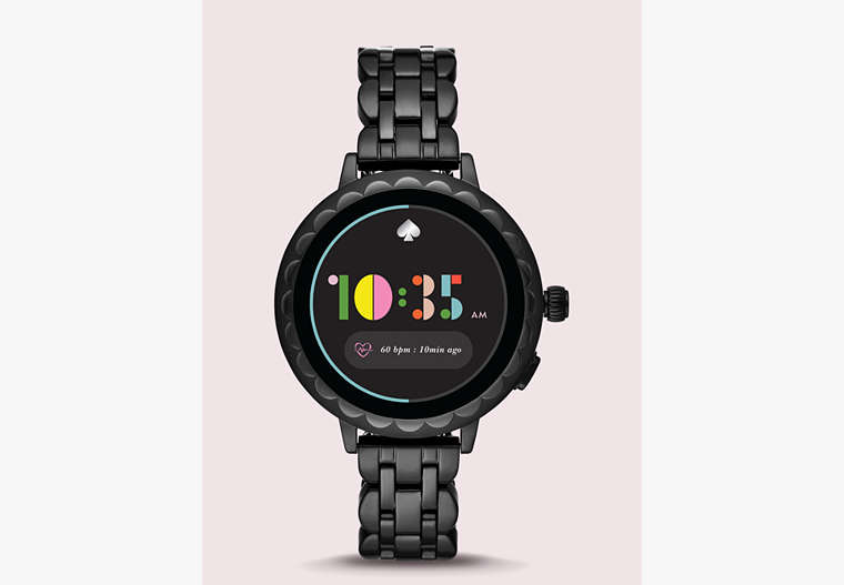 Black Stainless Steel Scallop Smartwatch 2