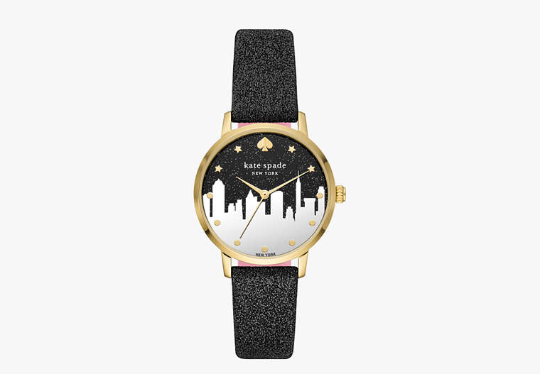 Metro Black Leather City Watch, Black, Product image number 0