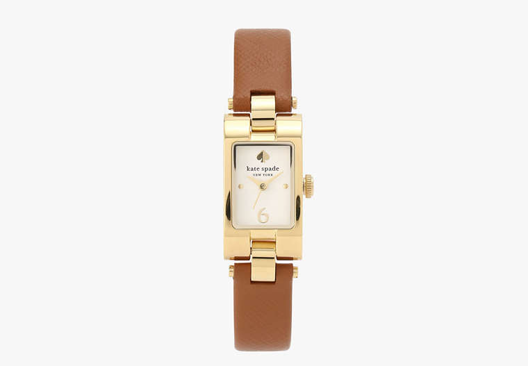 Brookville Brown Leather Watch, Brown, Product