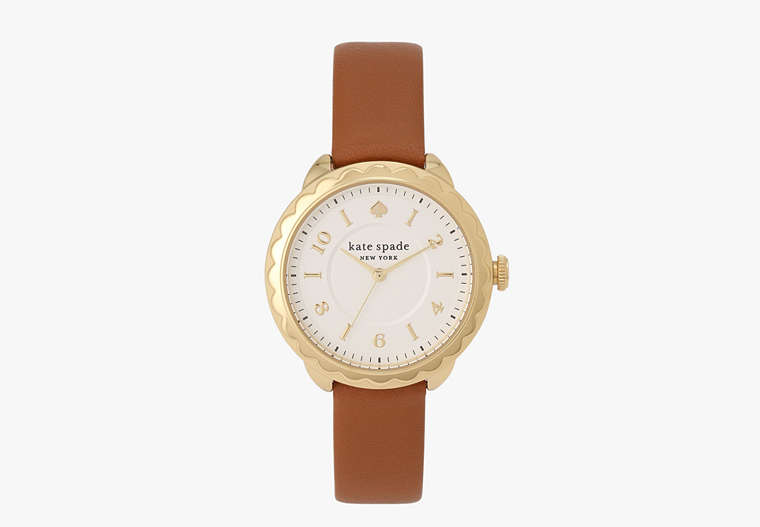 Morningide Brown Leather Watch, Brown, Product