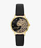 Metro Leopard Black Leather Watch, Black, ProductTile