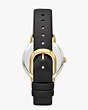 Metro Dot Black Leather Watch, Black, Product