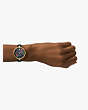 Holland Rose Bush Black Leather Watch, Black, Product