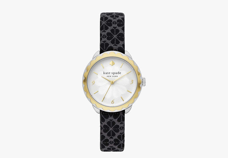 Morningside Spade Flower Jacquard Watch, Black, Product