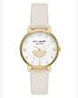 Metro Champagne White Leather Watch, White, Product