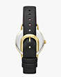 Metro Zebra Black Leather Watch, Black, Product