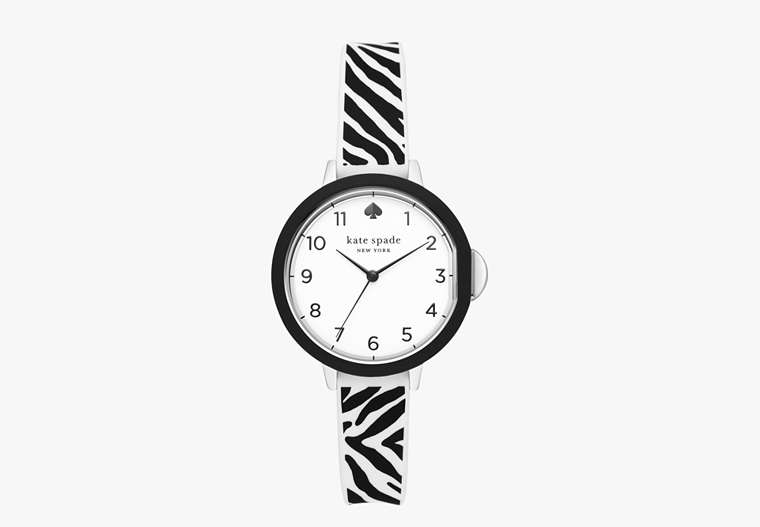 Park Row Zebra Silicone Watch, Black, Product