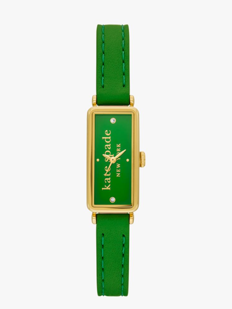 Shop Kate Spade Rosedale Green Leather Watch