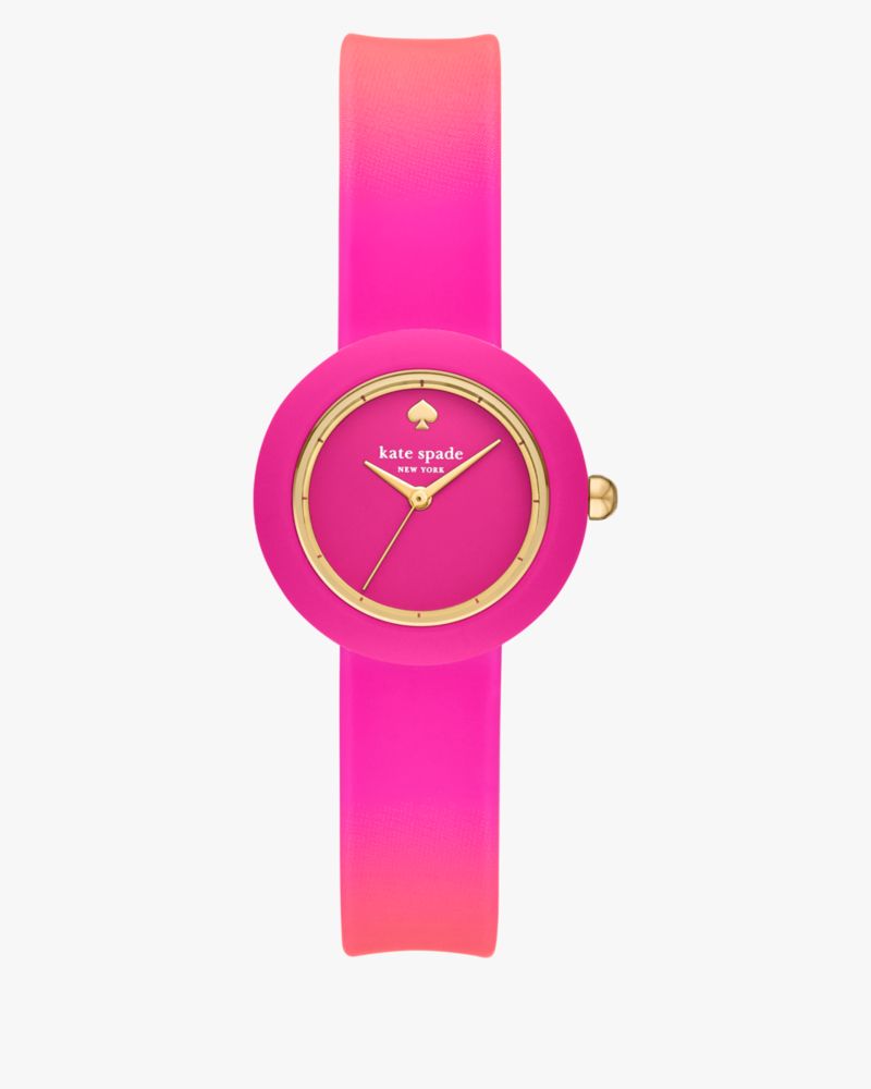 Shop Kate Spade Mini Park Row Pink Ombré Silicone Watch