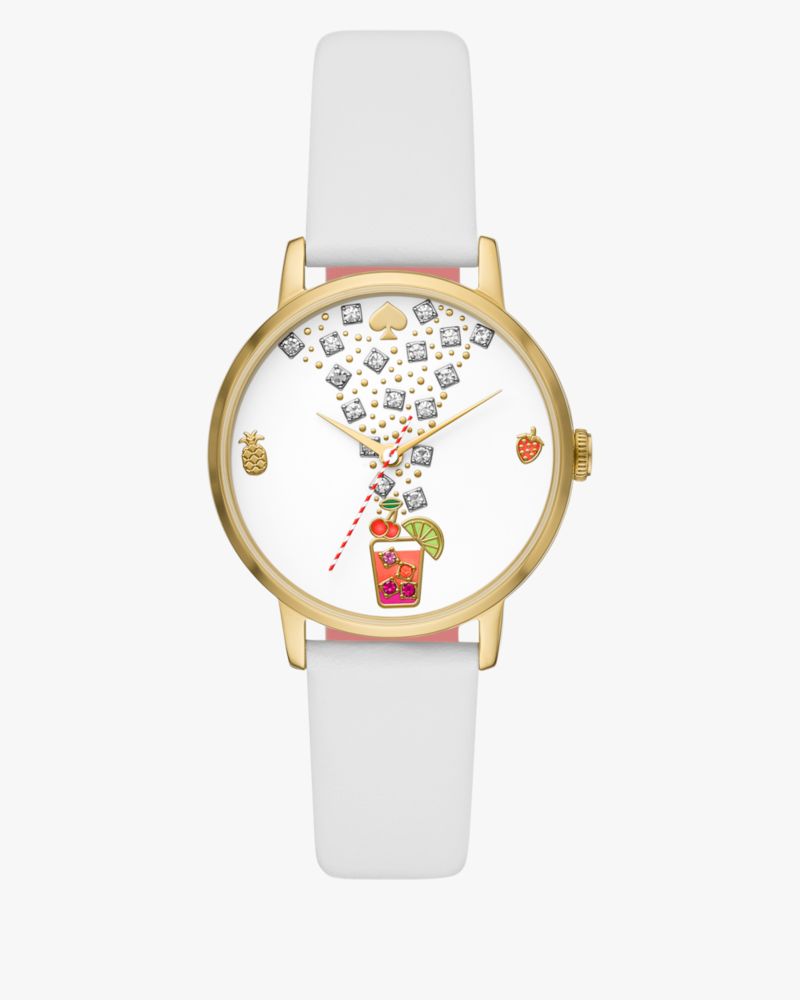 Shop Kate Spade Metro White Leather Watch