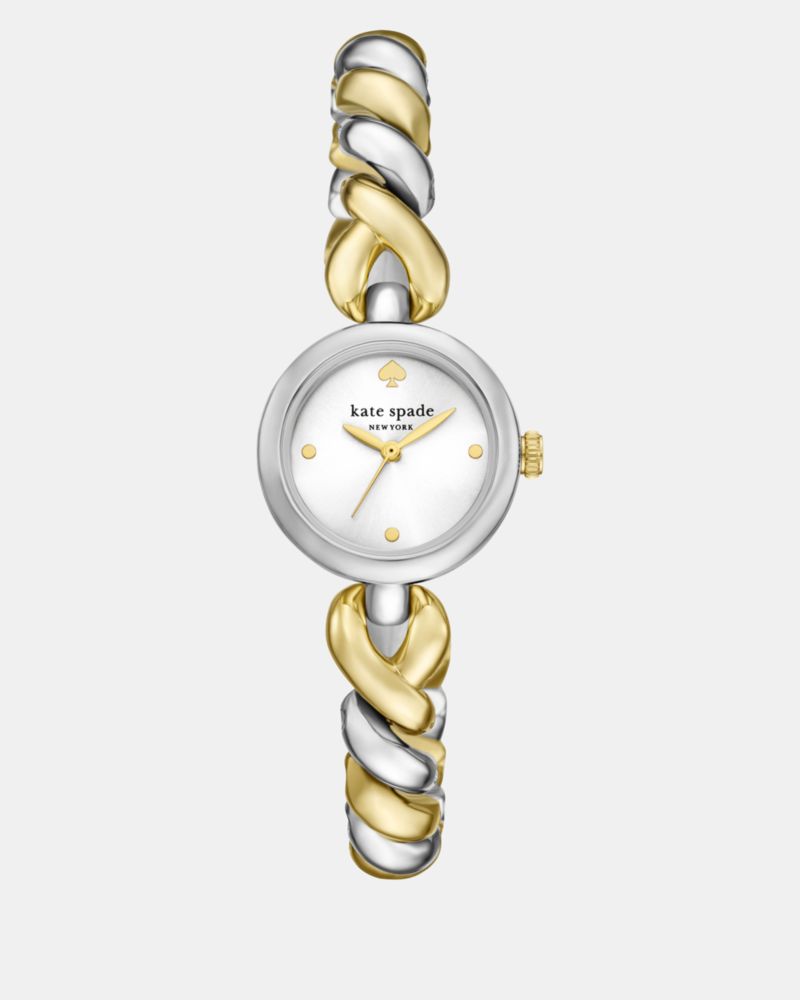 Kate Spade Monroe Twist Two Tone Watch In Silver