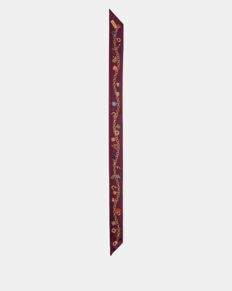 Kate Spade Lucky Charms Silk Skinny Scarf In Multi