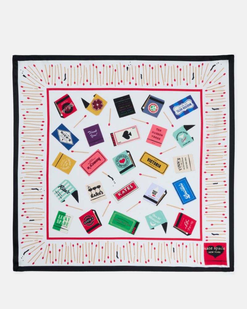 Kate Spade Matchbook Toss Silk Bandana In Neutral