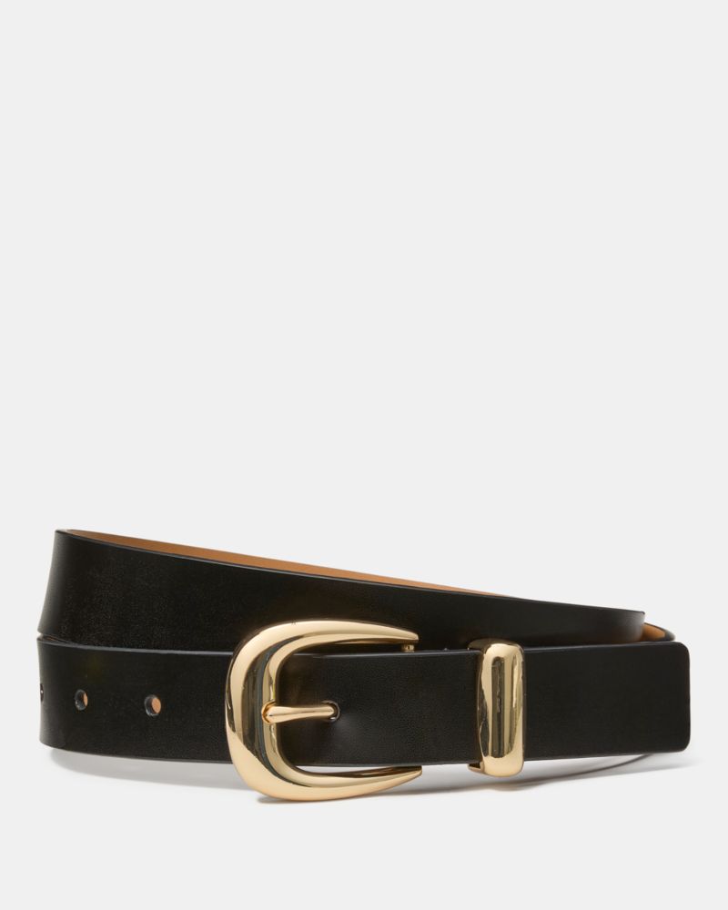 Kate Spade 30mm Molten Buckle Belt In Black