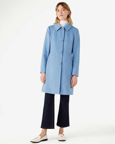 Kate Spade,Wool Lady Coat,Plushed Blue