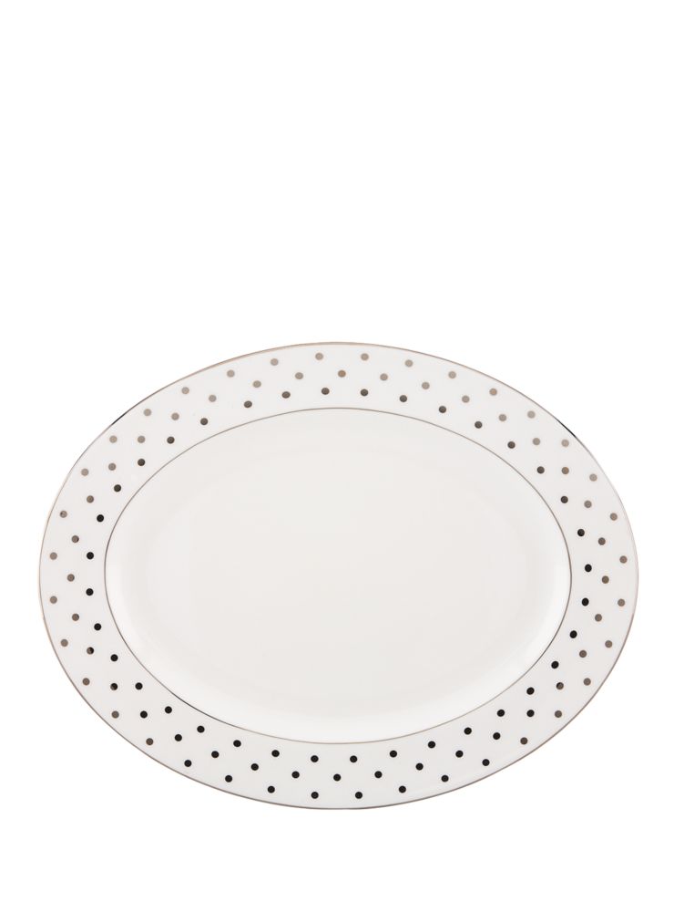 16' Larabee Road Platinum Oval Platter | Kate Spade New York